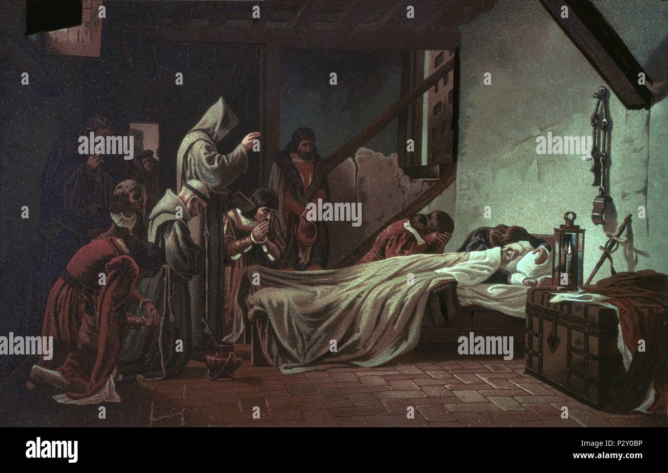 Después de Colon-S XIX. Autor: Francisco Ortego Vereda (1833-1881). Lage: das Museo DE AMERICA - COLECCION, MADRID, SPANIEN. Stockfoto