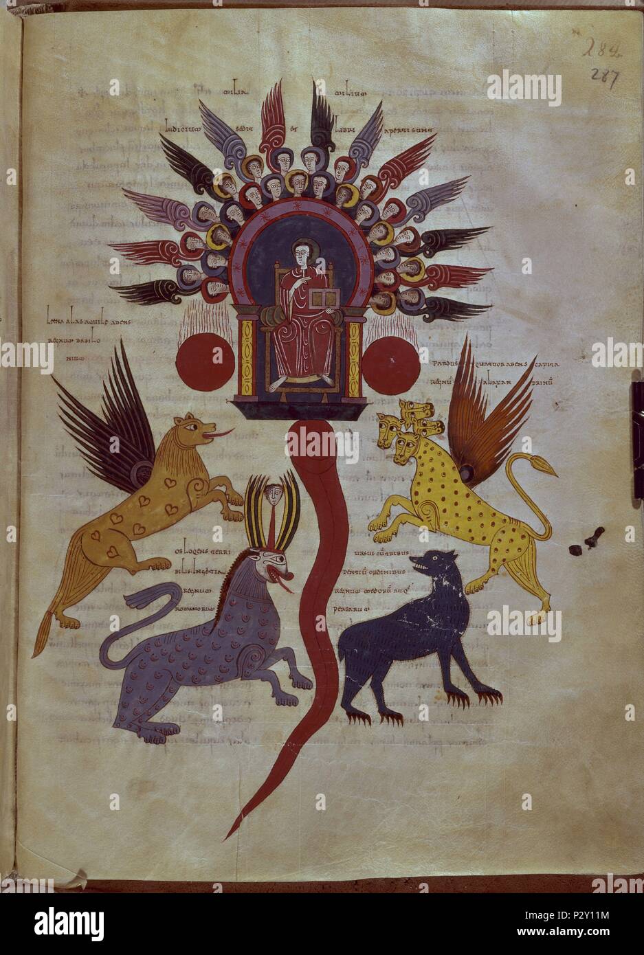 COMENTARIOS AL APOCALIPSIS - SIGLO XI. Autor: Beatus von Liébana (C. 730 - C. 798). Lage: Biblioteca Nacional - COLECCION, MADRID, SPANIEN. Stockfoto