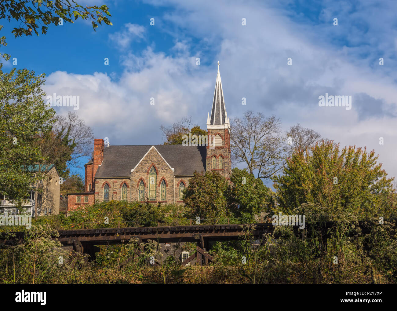 Dies ist der St. Peter's Kirche in Harpers Ferry, West Virginia. Stockfoto