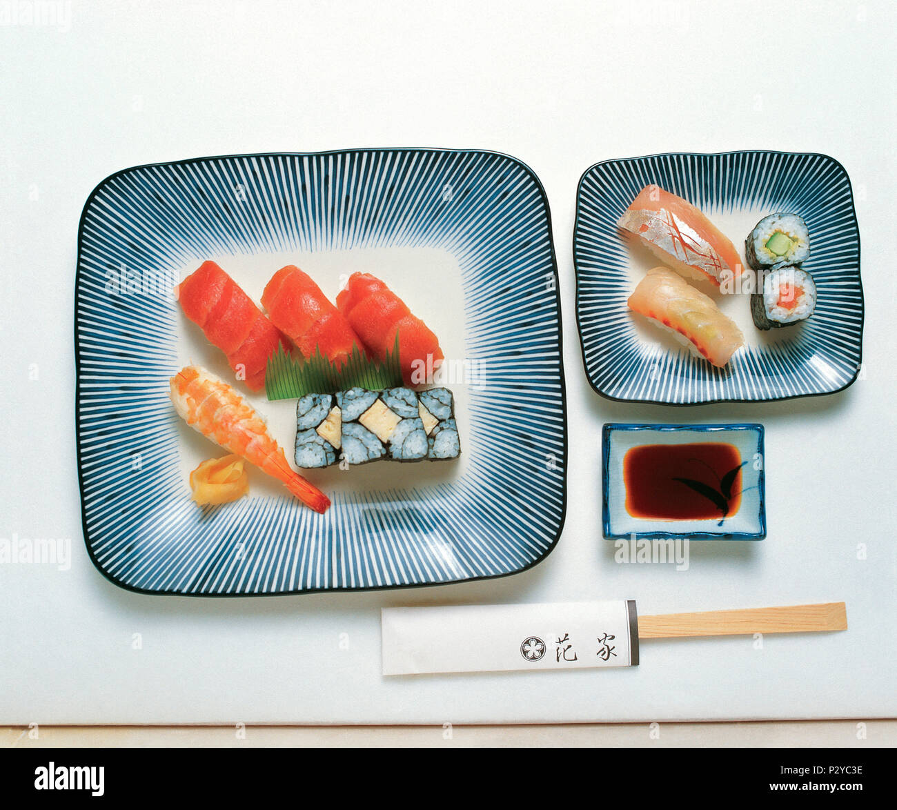 Essen still life. Japanisches Sushi essen. Stockfoto