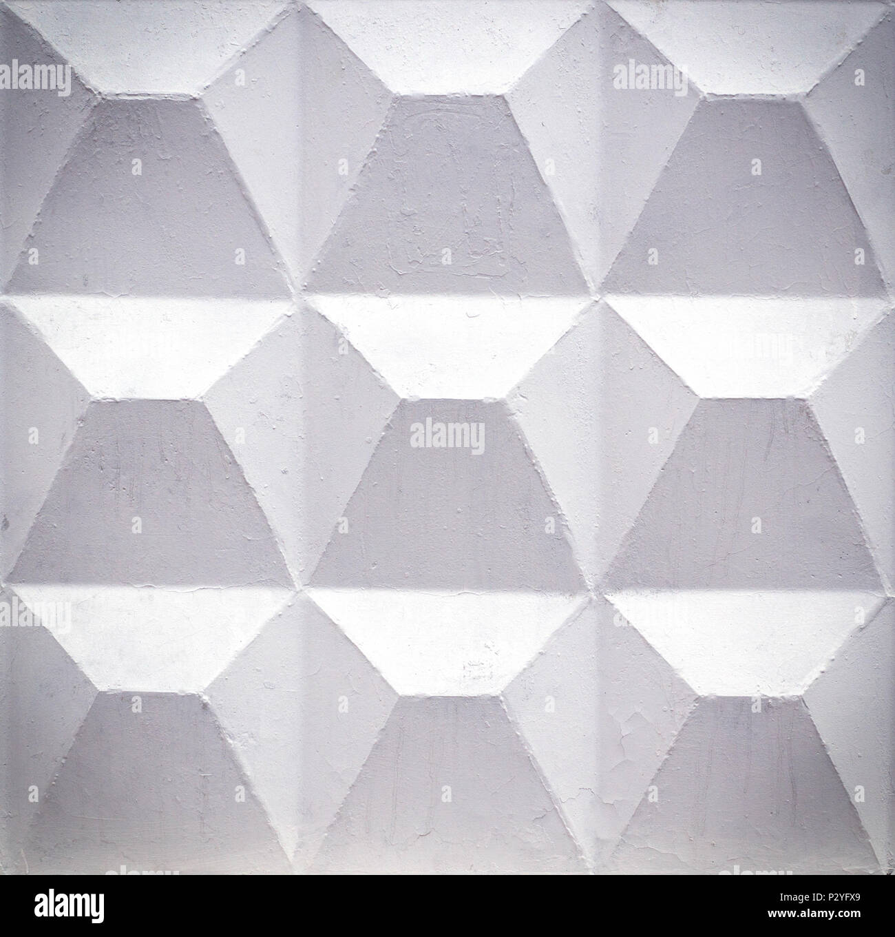 Weiß bemalt geometrisch Hintergrund. Textur, Vignette, Muster zum Quadrat. Stockfoto
