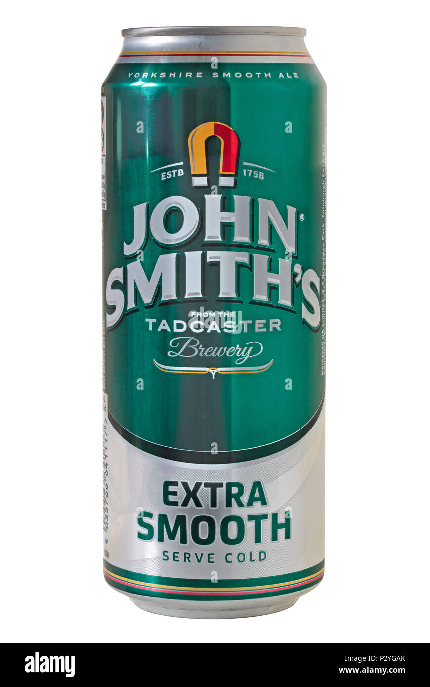 Ein kann von John Smiths Extra Smooth isoliert auf weißem Hintergrund Stockfoto
