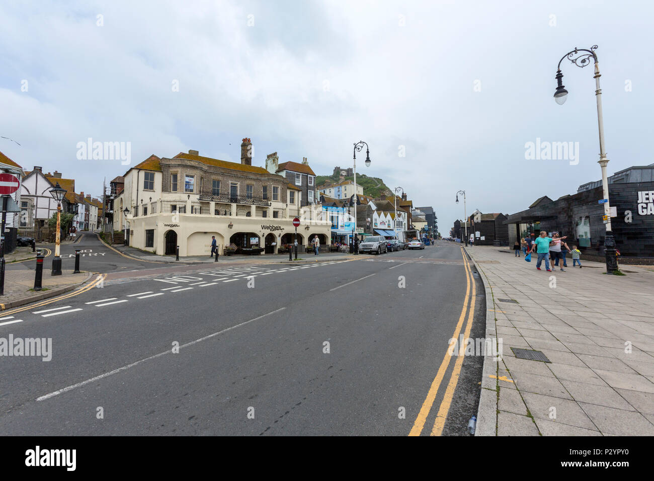 Rock-A-Nore Road, Hastings, East Sussex, England, Großbritannien Stockfoto