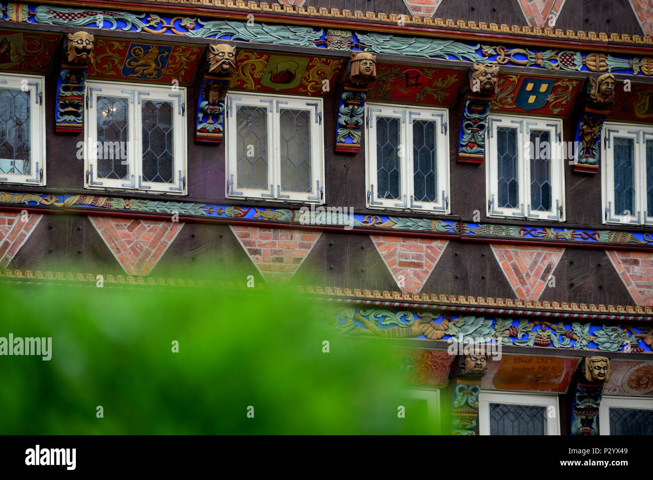 Hildesheim, Deutschland, Detail der Knochenhaueramtshaus Stockfoto