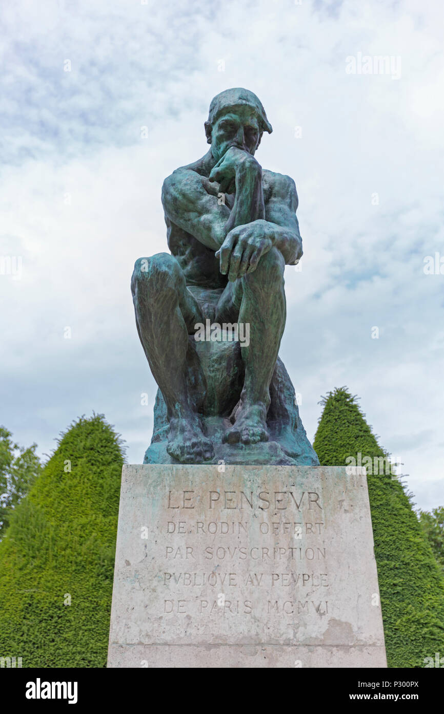 Le Penseur von Rodin in Paris Frankreich Stockfoto
