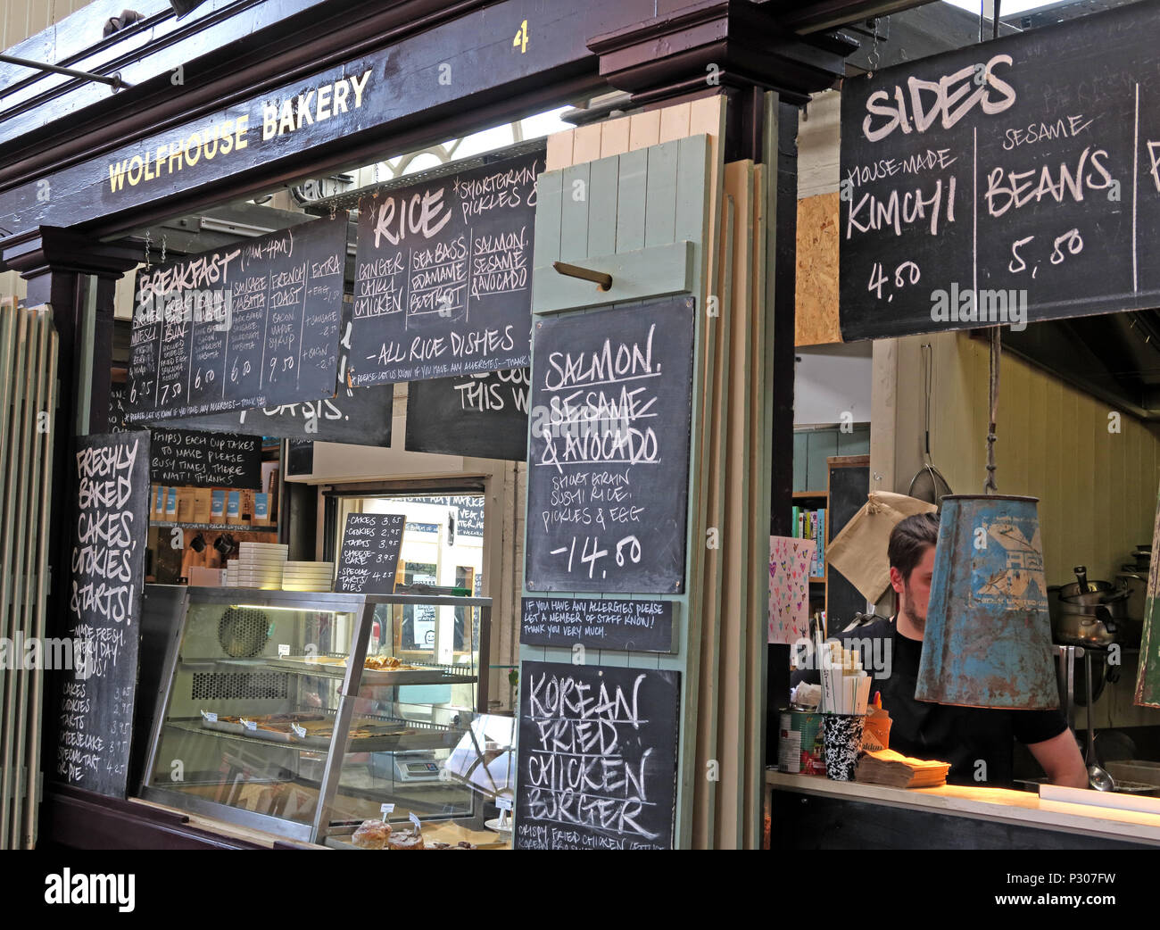 Altrincham erfolgreichen Retail Town Market (ähnlich Borough Market), Trafford Rat, Greater Manchester, North West England, Großbritannien Stockfoto