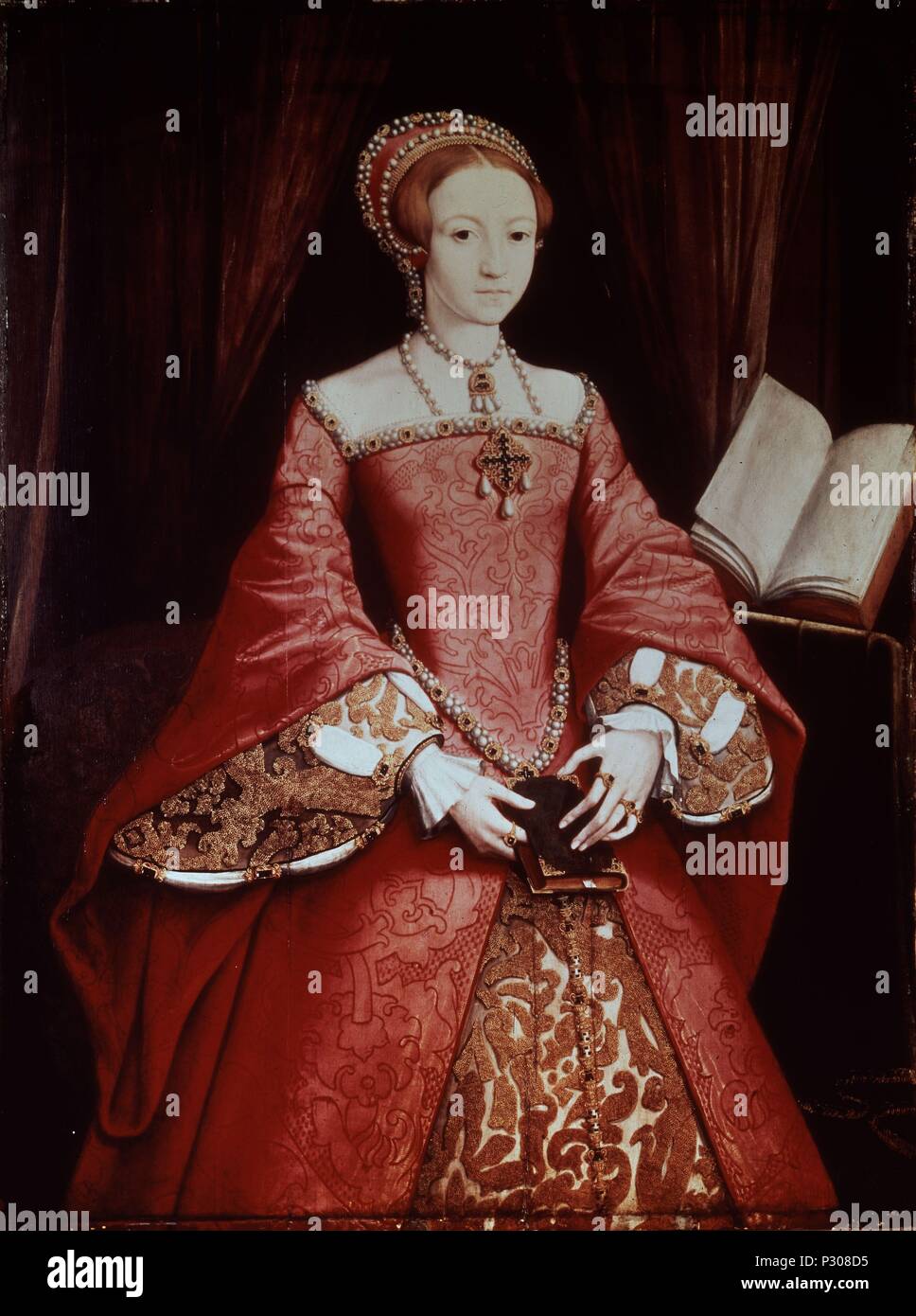 ISABEL I DE INGLATERRA EIN LOS 13 años - SIGLO XVI - PINTURA HOLANDESA. Autor: William Powell Frith (Fl. 1537-1553). Ort: GALERIA ECHTEN, Windsor, England. Stockfoto