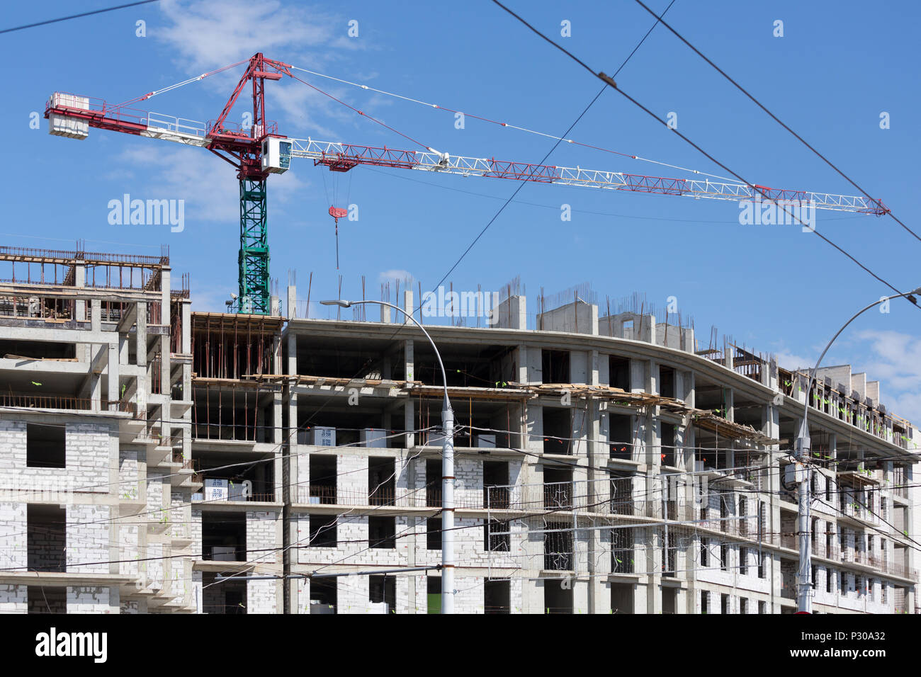 Tiraspol, Moldau, Baustelle eines neuen Gebäudes auf der Straße des 25. Oktober Stockfoto