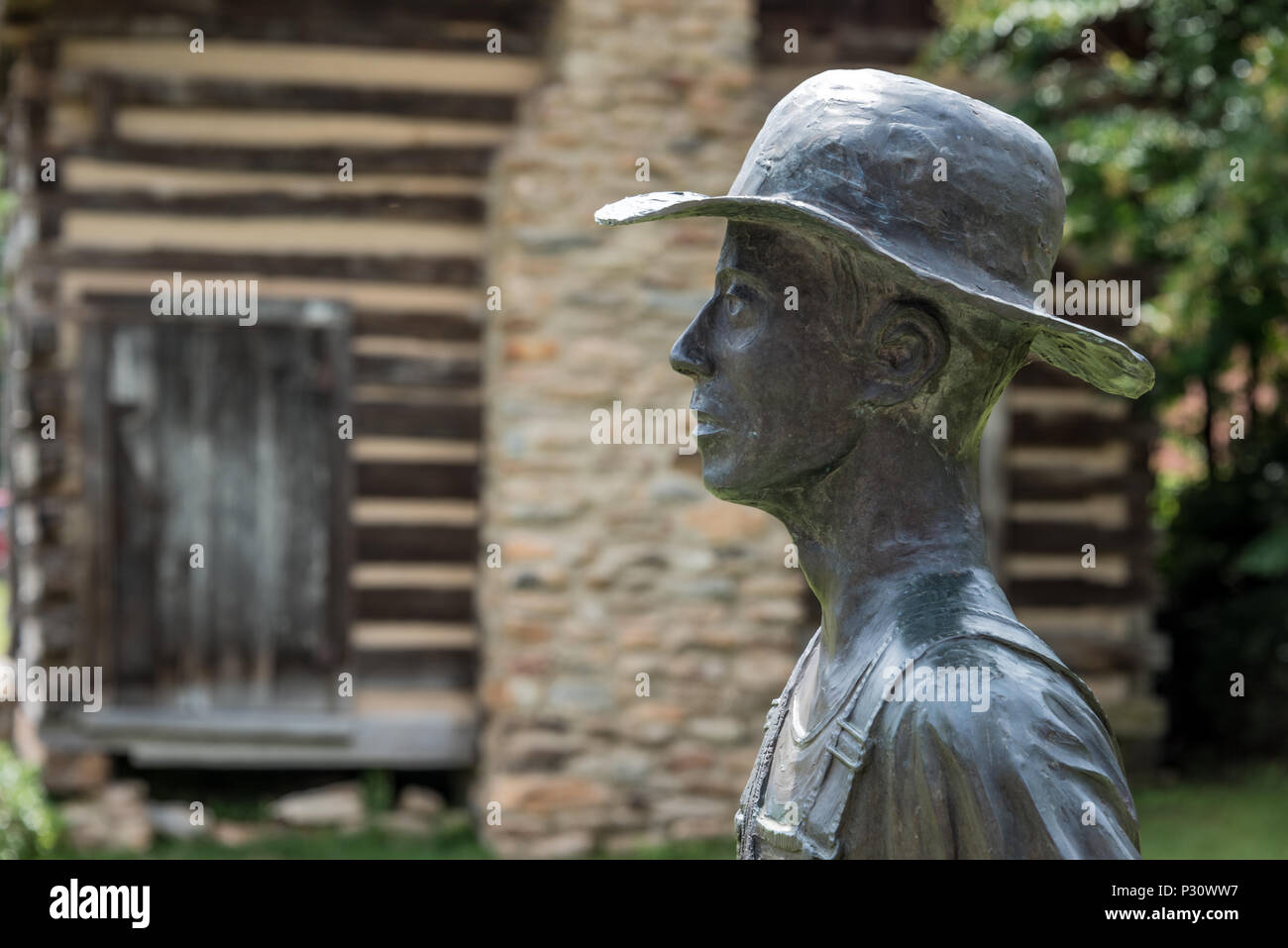 Landwirt Statue im Heritage Park in Columbus, Georgia. (USA) Stockfoto