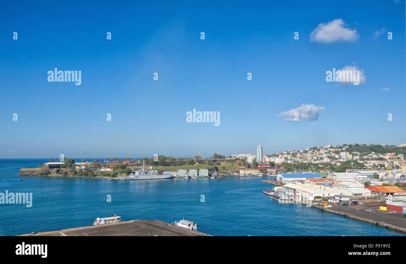 Fort de France ansehen und Skyline - Karibik tropische Insel Martinique Stockfoto