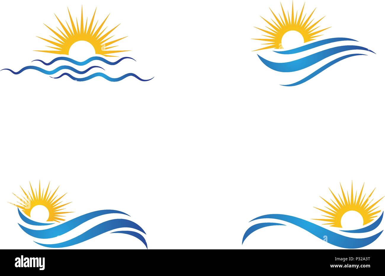 Sonne Mit Wasser Welle Symbol Vektor Grafik Design Logo Vorlage Stock Vektorgrafik Alamy