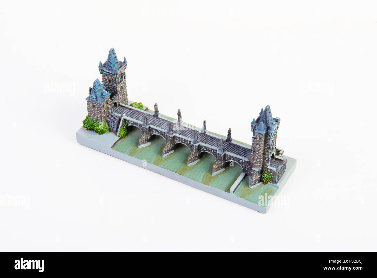 Souvenir Modell der Karlsbrücke Stockfoto