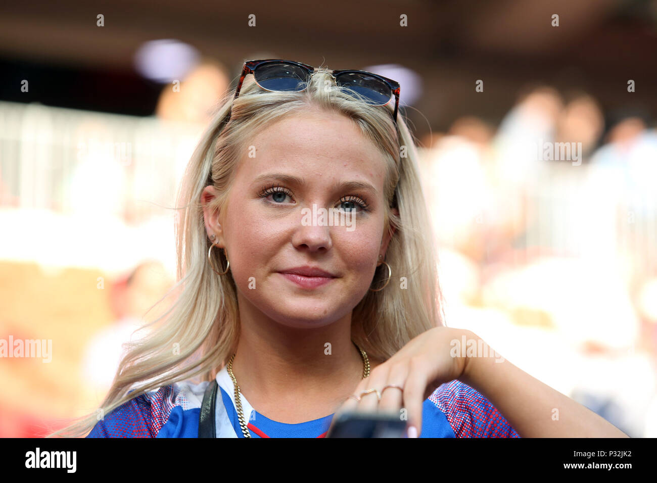 Moskau, Russland, 16. Juni 2018. : Island Ventilator während der FIFA WM Russland 2018, Gruppe D, Fußballspiel zwischen Argentinien v Island in Spartak Stadium in Moskau. Credit: Marco iacobucci/Alamy leben Nachrichten Stockfoto