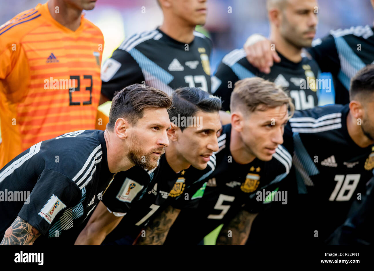 Moskau, Russland. 16 Juni, 2018. Lionel Messi (Argentinien) GES/fussball/Wm 2018 Russland: Argentinien - Island, 16.06.2018 GES/fussball/fussball/Wm 2018 Russland: Argentinien gegen Island, Stadt, Juni 16, 2018 | Verwendung der weltweiten Kredit: dpa/Alamy leben Nachrichten Stockfoto