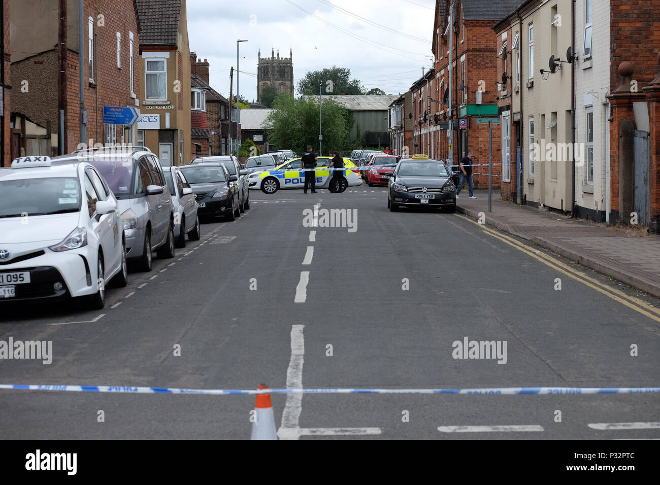 Loughborough, Leicestershire, UK, 17. Juni, 2018 15-jähriger Junge in den frühen Sonntag Morgen in ratcliffe Road loughborough Credit erstochen: mark Severn/Alamy leben Nachrichten Stockfoto