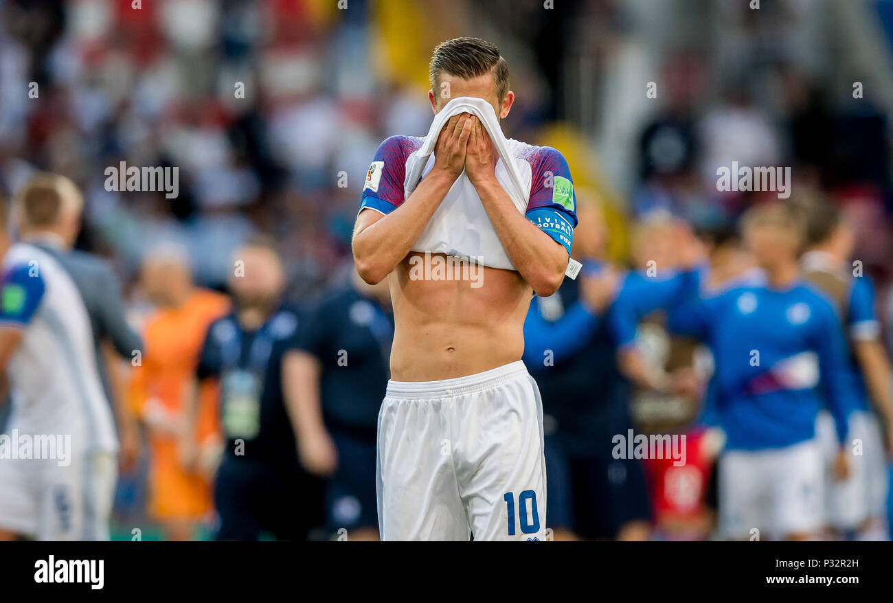 Gylfi Sigurdsson (Island) GES/fussball/Wm 2018 Russland: Argentinien - Island, 16.06.2018 GES/fussball/fussball/WM 2018 Russland: Argentinien gegen Island, Stadt, Juni 16, 2018 | Verwendung weltweit Stockfoto