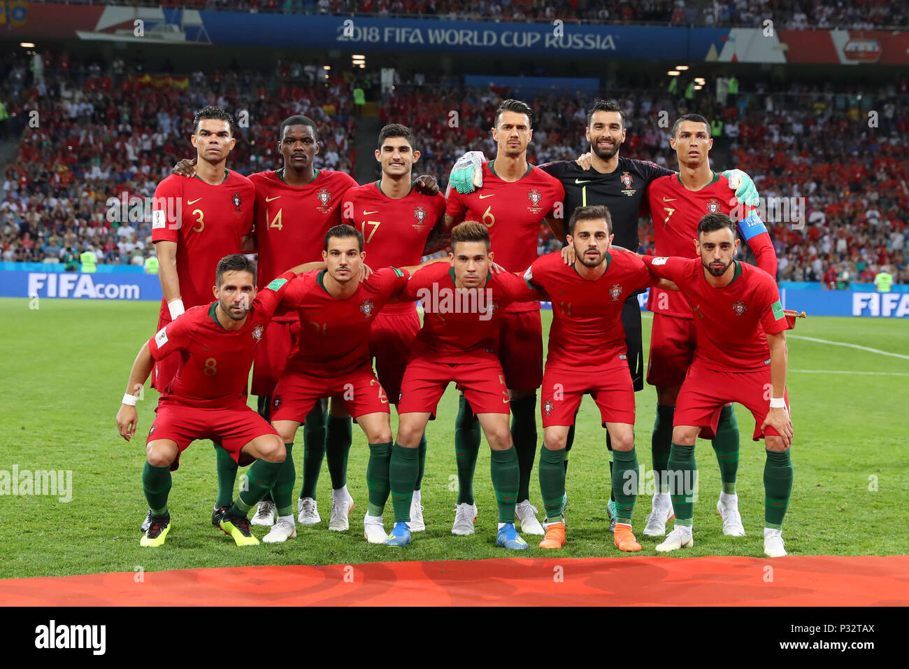 Portugal team Gruppe Line-up (POR), 15. Juni 2018 - Fußball: FIFA WM 2018  Russland Gruppe B Match zwischen Portugal - Spanien bei Fisht Stadion in  Sotschi, Russland. (Foto durch Yohei Osada/LBA SPORT Stockfotografie - Alamy