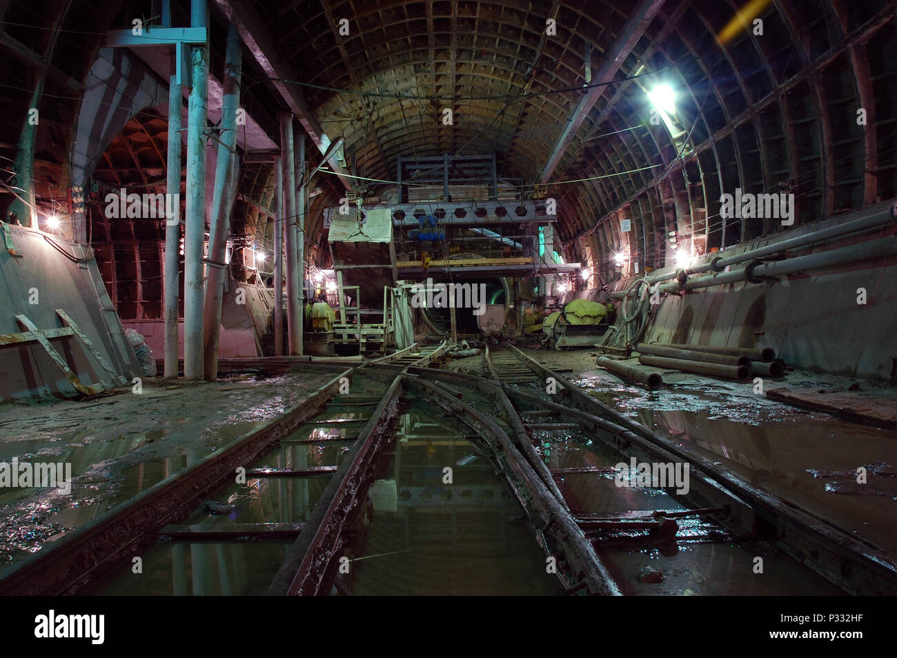 U-Bahn Tunnel construction. Stockfoto