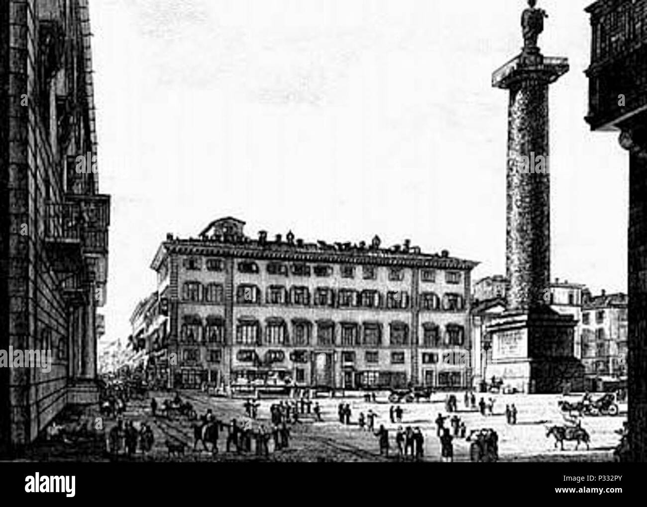 07 - VEDUTA DELLA PIAZZA DI COLONNA ANTONINA Stockfoto