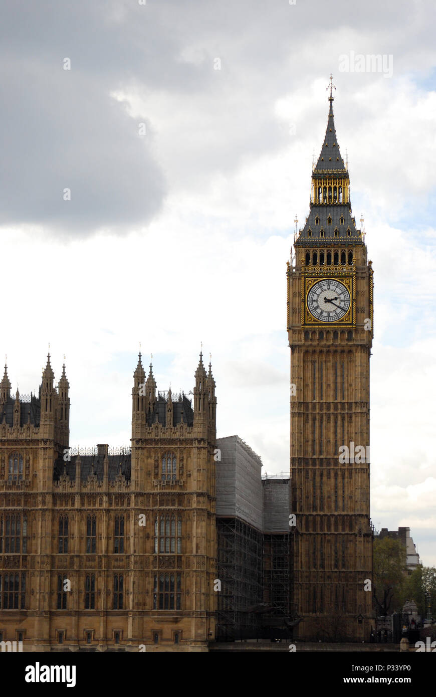 Big Ben clocktower Portrait, London, England, Vereinigtes Königreich, Europa Stockfoto