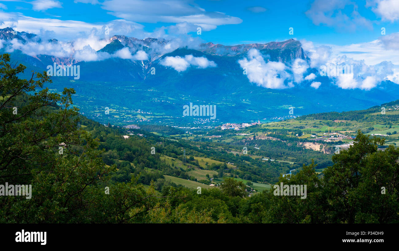 Tal der Durance in den französischen Alpen Stockfoto