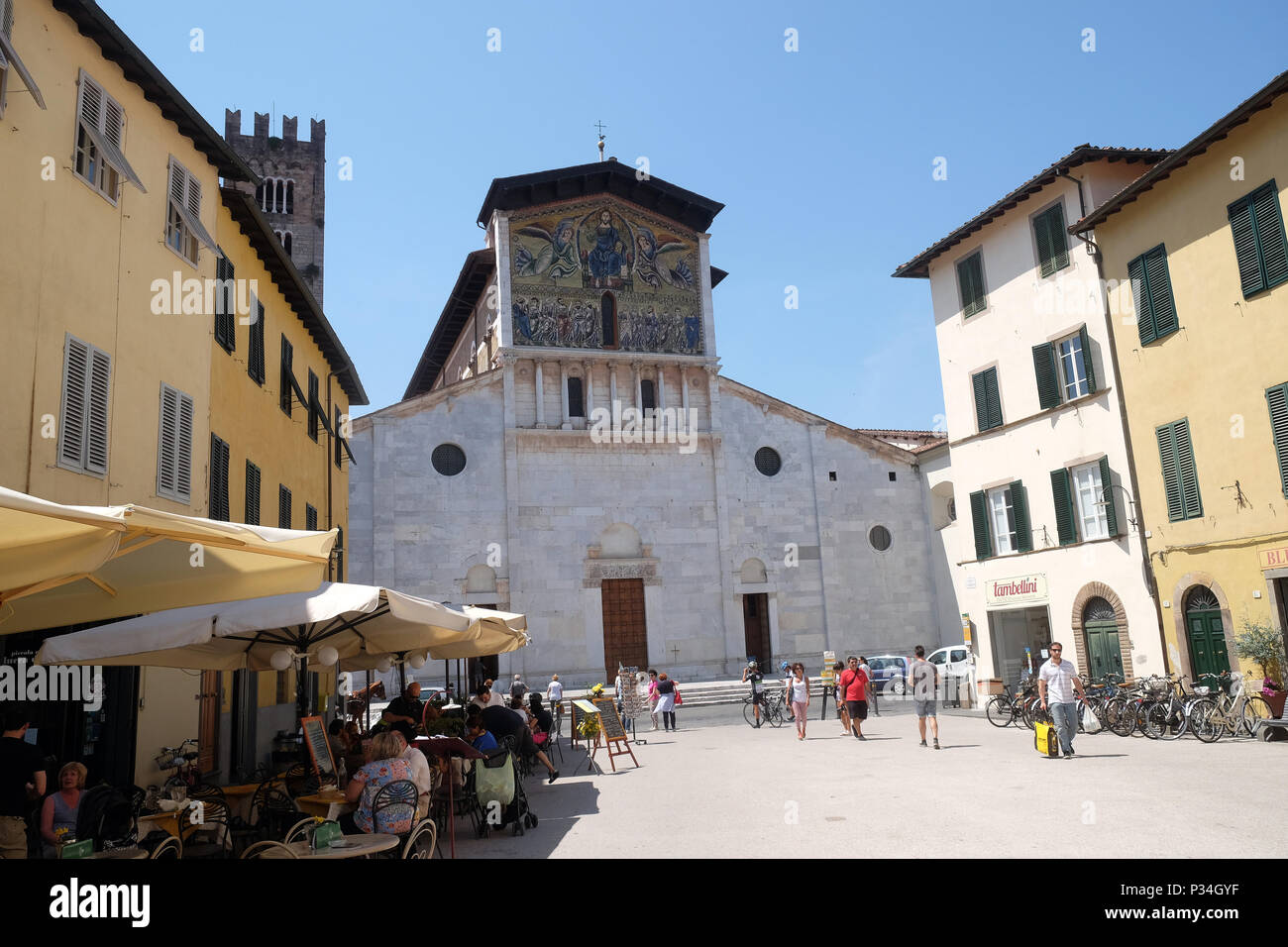 Basilika von San Frediano, Lucca, Toskana, Italien Stockfoto
