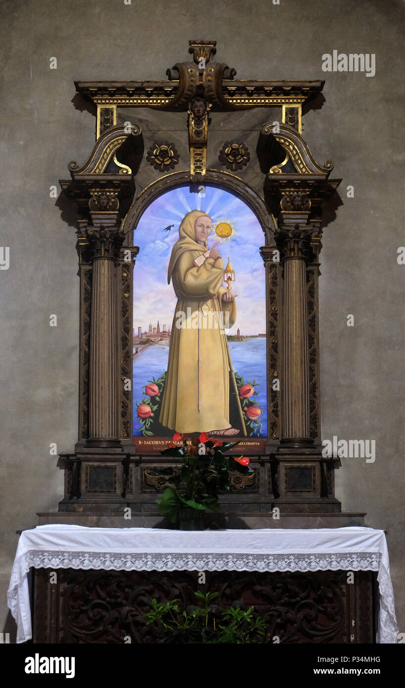 Saint James der Marken altar in St. Franziskus Kirche in Mantua, Italien Stockfoto