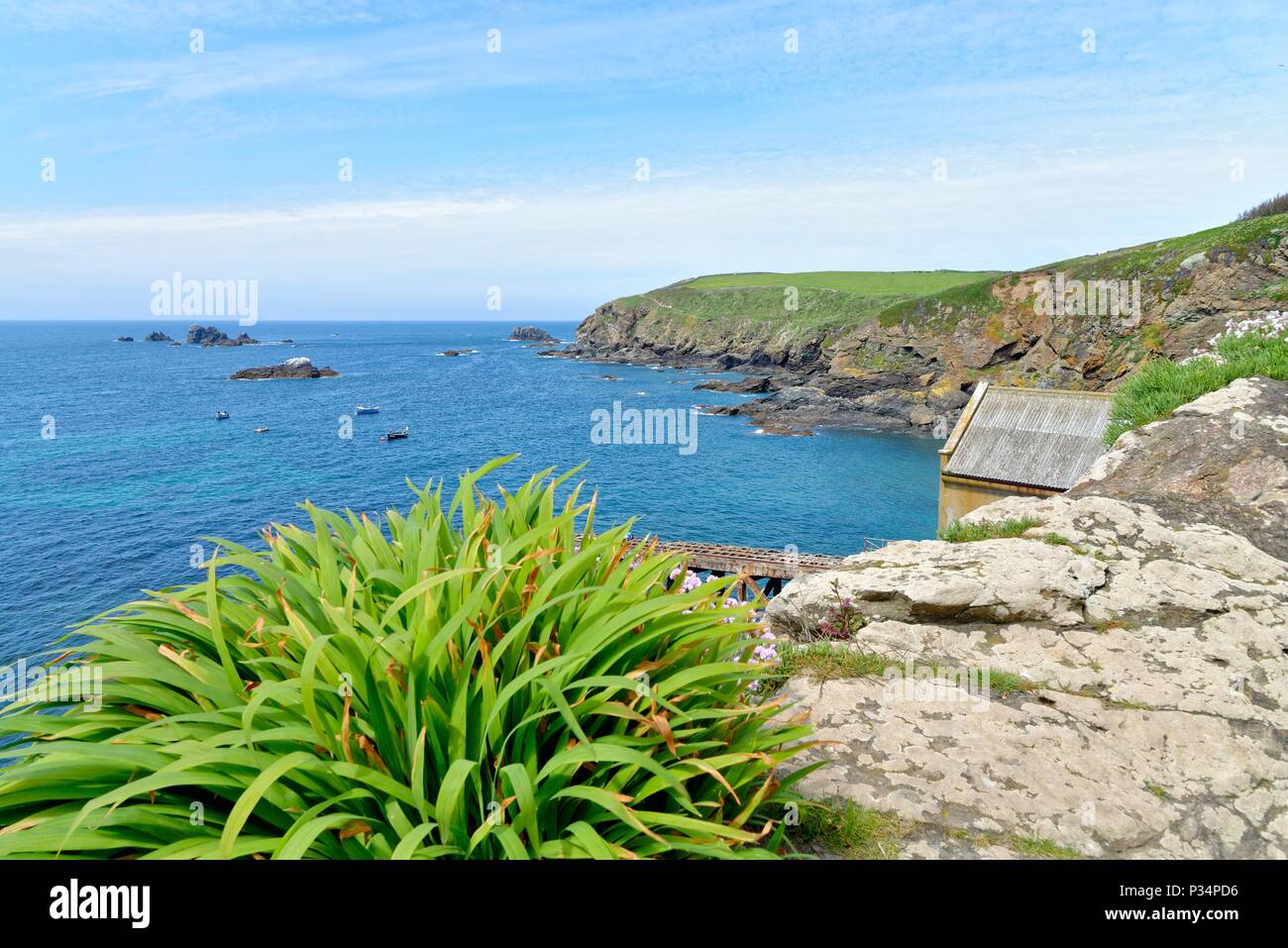 Die Lizard Halbinsel, südlichste Punkt Englands, an einem Sommertag, Cornwall, Großbritannien Stockfoto