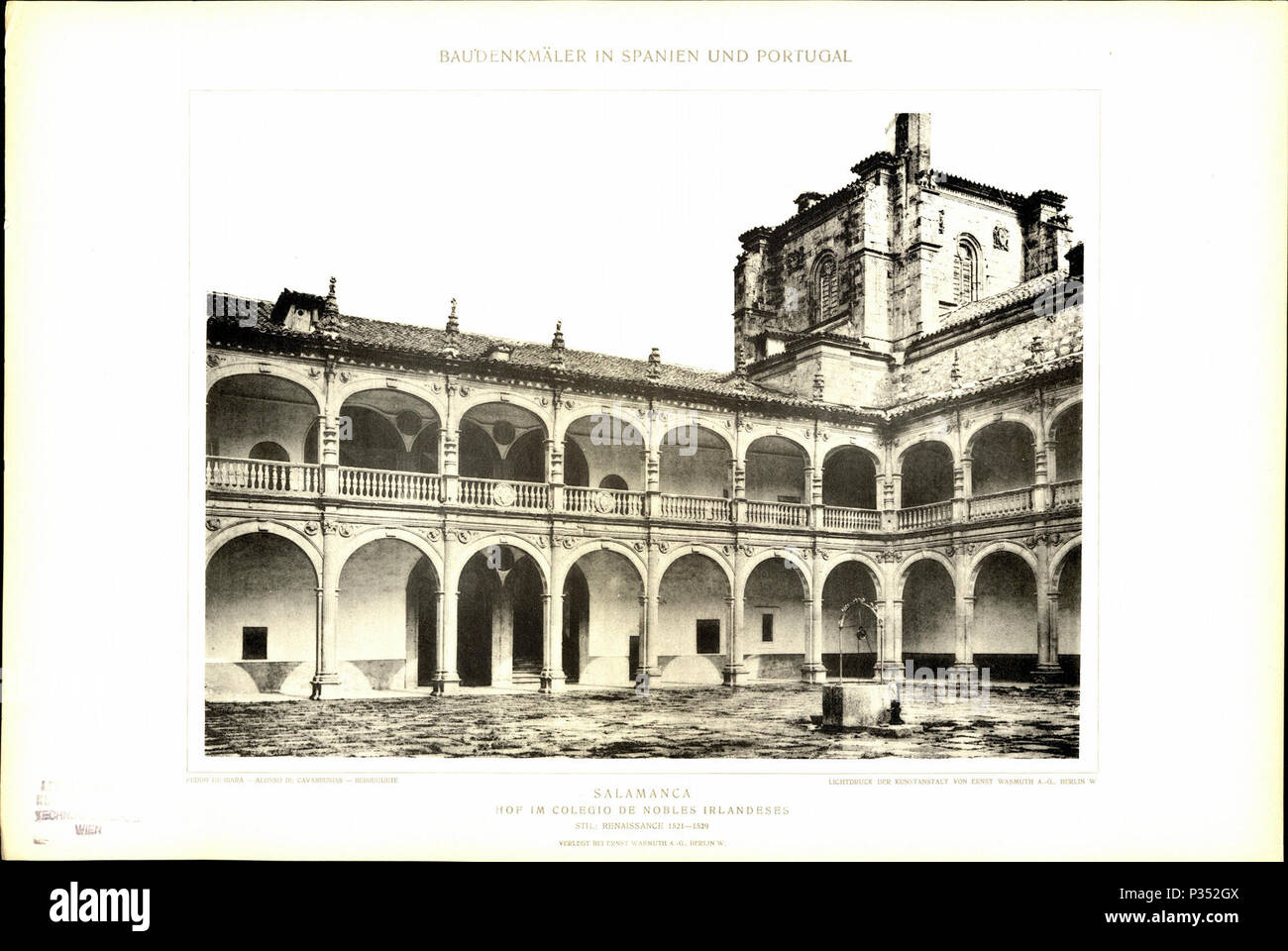 091 Salamanca-Hof im Colegio de Nobles Irlandeses Stockfoto