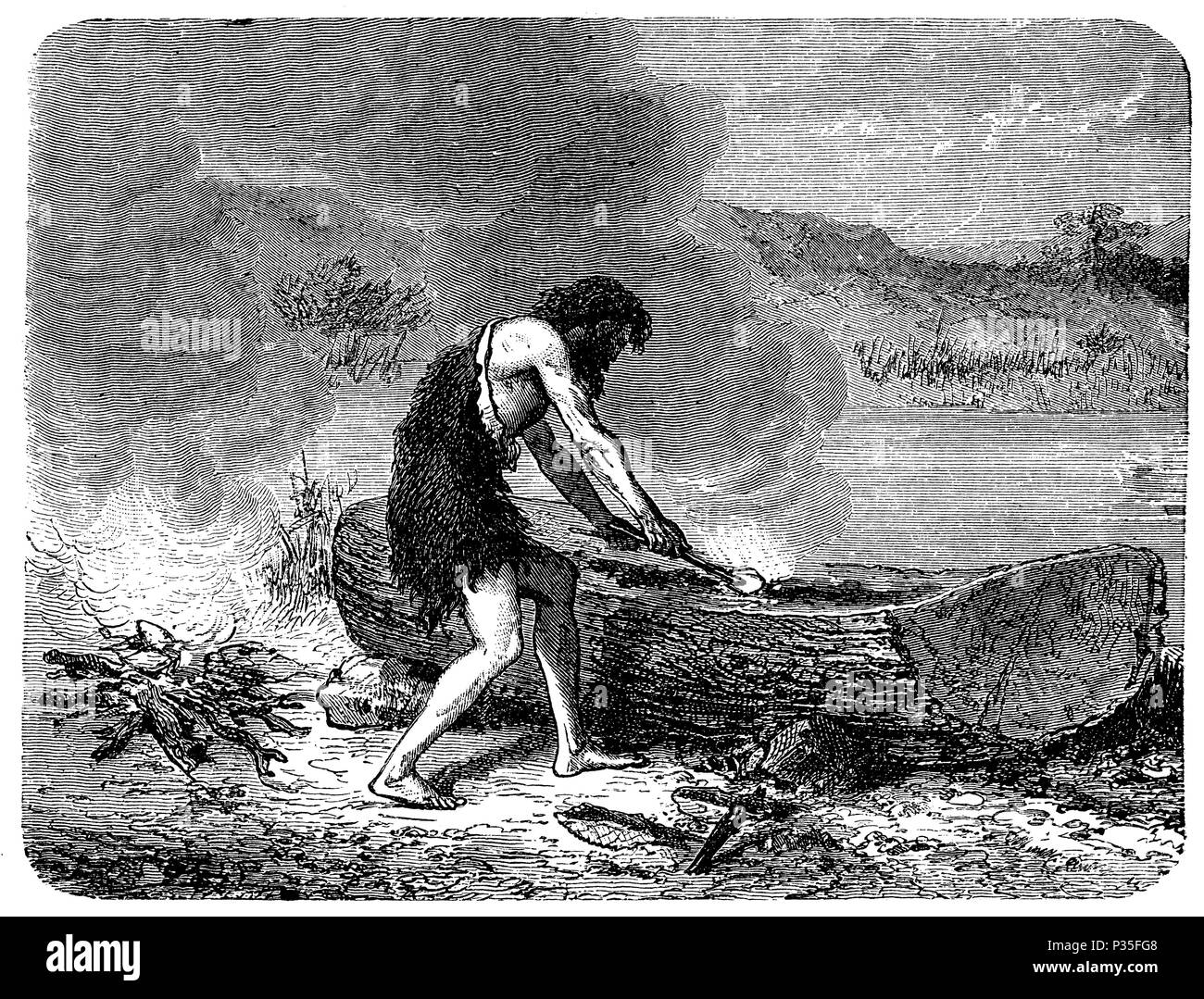 Schiff Zimmerleute aus prähistorischen Zeiten, 1874 Stockfoto