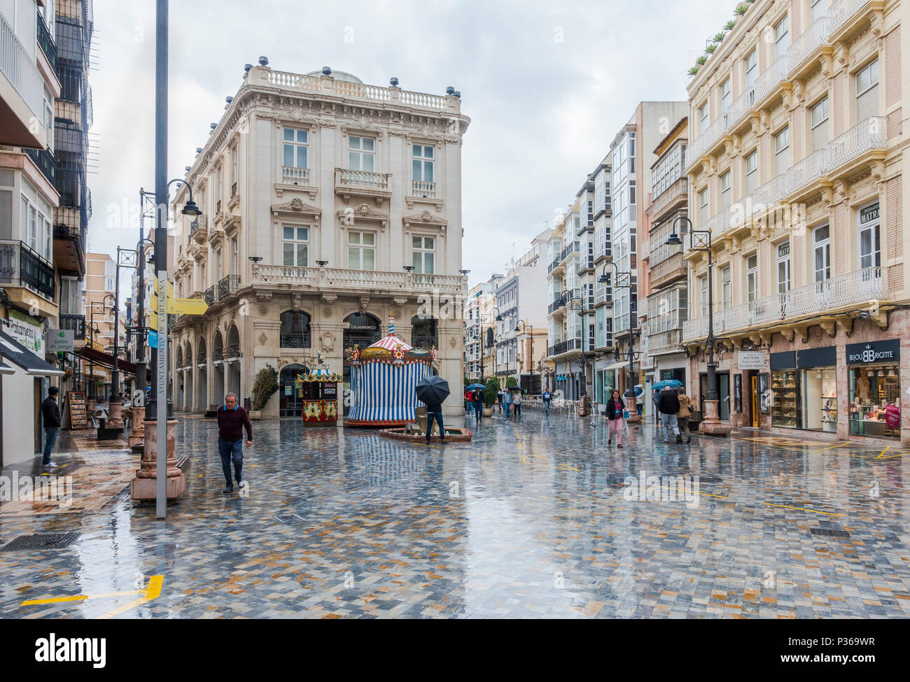 Das historische Zentrum mit Palacio Pedreño der spanischen Stadt Cartagena, Calle Puertas de Murcia, Murcia, Spanien Stockfoto
