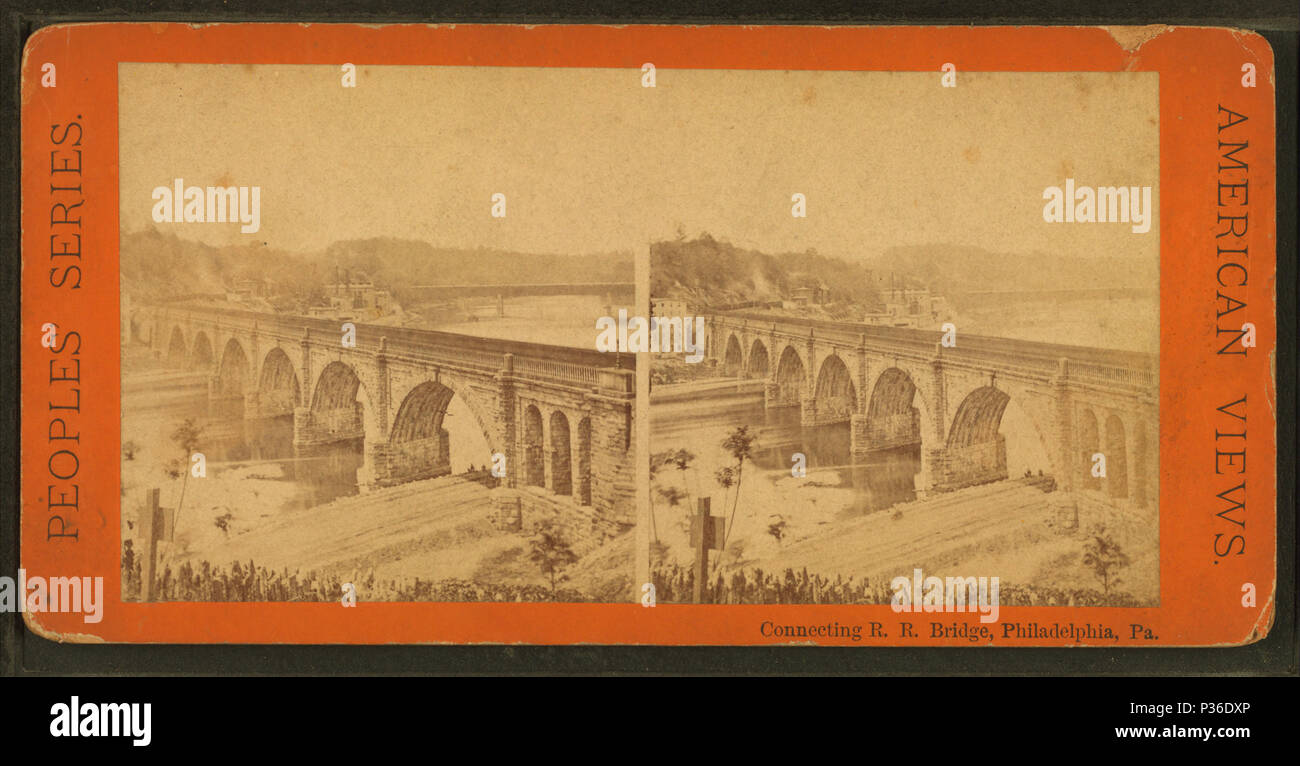 . Anschluss R.R. Brücke, Philadelphia, Pa. Alternative Titel: Amerikanische Ansichten, Völker'-Serie. Abdeckung: 1865?-1907. Quelle Impressum: 1865?-1907.. Digitale Element veröffentlicht 12/30-2005; 2-13-2009 aktualisiert. 75 Anschließen von r.r. Brücke, Philadelphia, Pa, von Robert N. Dennis Sammlung von stereoskopische Ansichten Stockfoto