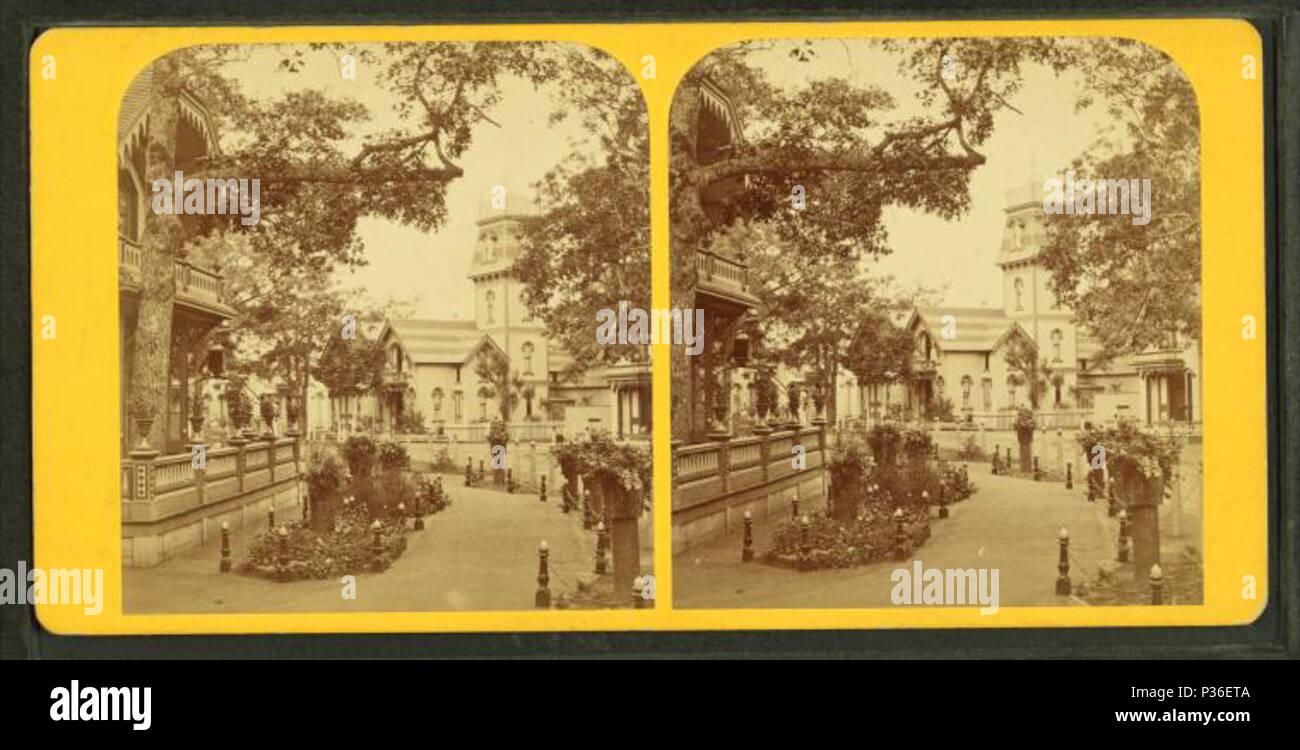 . Cottages auf Clinton Ave. Abdeckung: 1865?-1880?. Quelle Impressum: 1865?-1880?. Digitale Element veröffentlicht 8-31 2005; 2-12-2009 aktualisiert. 77 Hütten auf Clinton Ave, von Adams, S. F., 1844-1876 Stockfoto
