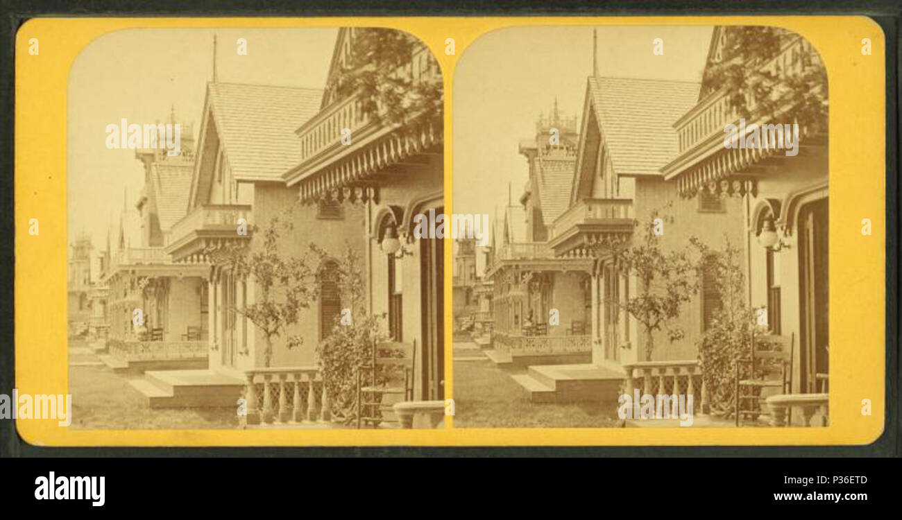 . Cottages am Ocean Ave. Abdeckung: 1868?-1880?. Quelle Impressum: S.F. Adams, 1868?-1880?. Digitale Element veröffentlicht 8-31 2005; 2-12-2009 aktualisiert. 77 Hütten auf der Ocean Avenue, die von Adams, S. F., 1844-1876 Stockfoto