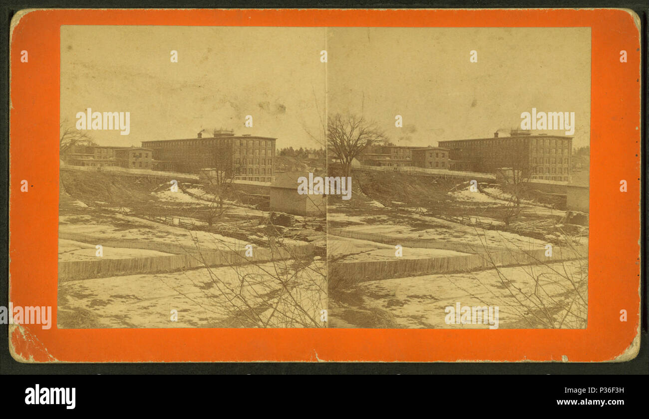 . Cotton Mill, Waterville, Me. Alternative Titel: Factory. Abdeckung: 1868?-1881?. Digitale Element veröffentlicht 8-31 2005; 2-12-2009 aktualisiert. 77 Cotton Mill, Waterville, ICH, von Robert N. Dennis Sammlung von stereoskopische Ansichten Stockfoto