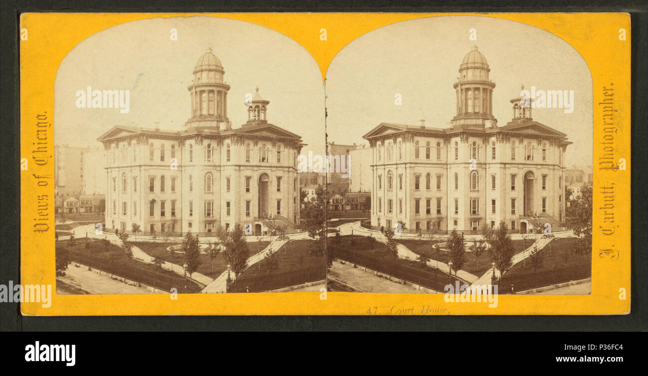 . Court House. Alternative Titel: Blick auf Chicago. 47. Abdeckung: 1865?-1885?. Quelle Impressum: 1865?-1885?. Digitale Element veröffentlicht 3-9 2006; 2-12-2009 aktualisiert. 78 Court House, durch Carbutt, John, 1832-1905 Stockfoto
