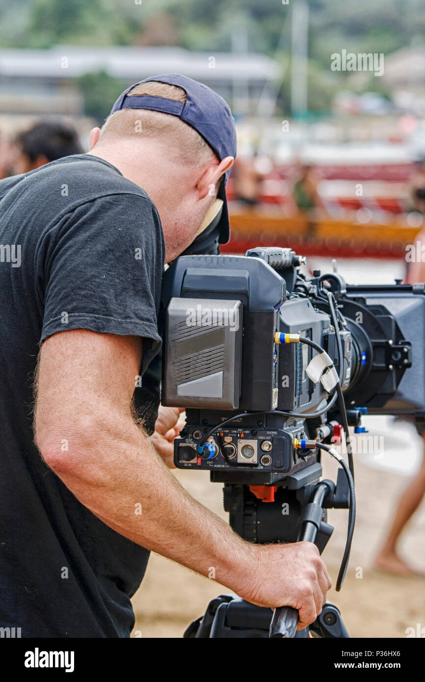 Kameramann einen Film Stockfotografie Alamy