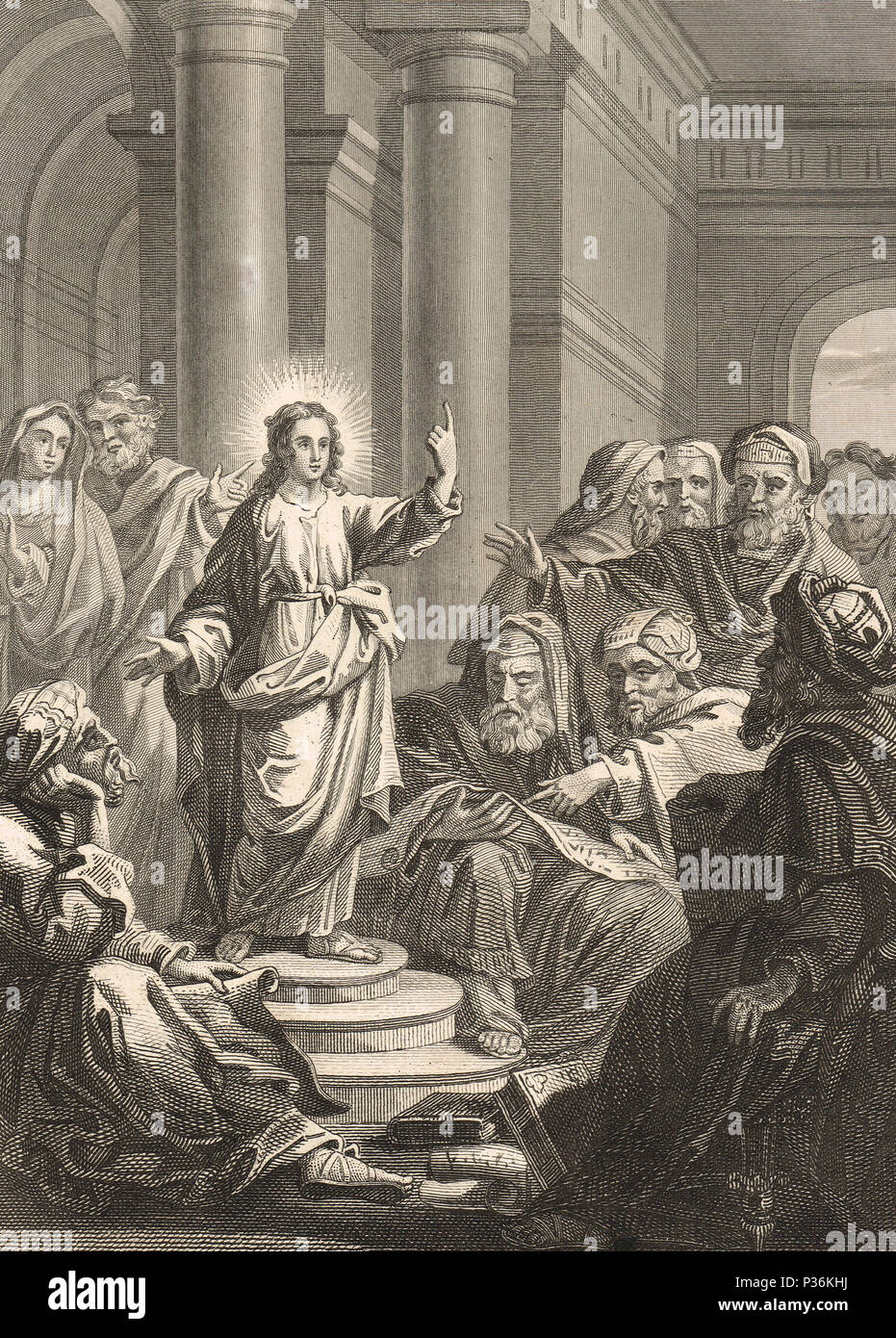 Die Feststellung im Tempel, auch "Christus unter der Ärzte oder der Disputation. Jesus im Alter von zwölf Jahren in der Diskussion mit den Ältesten Stockfoto
