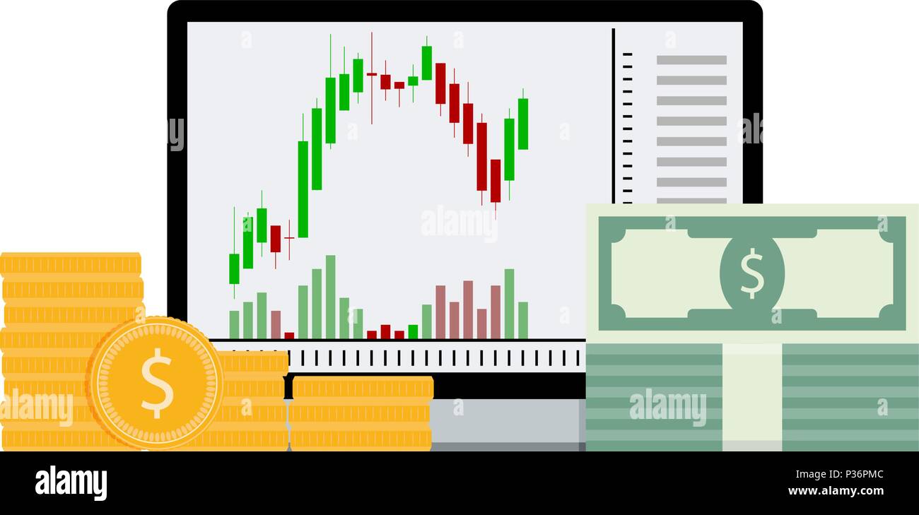 Financial Exchange, Finanzen Grafik und Geld. Vektor Geldwechsel, Business lieferbar Abbildung: Stock Vektor