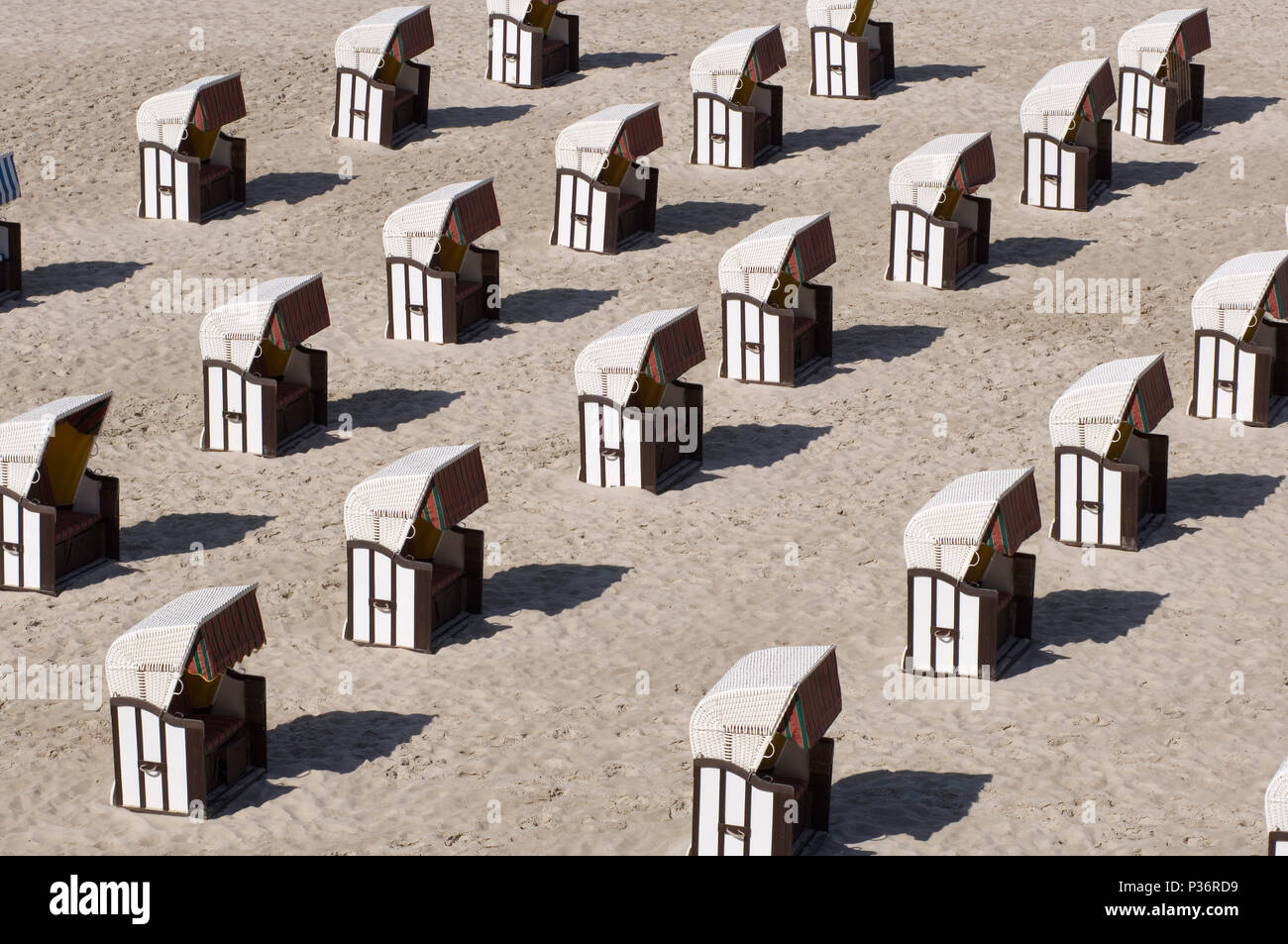 Sellin, Deutschland, aufgereiht Strandkoerbe Stockfoto