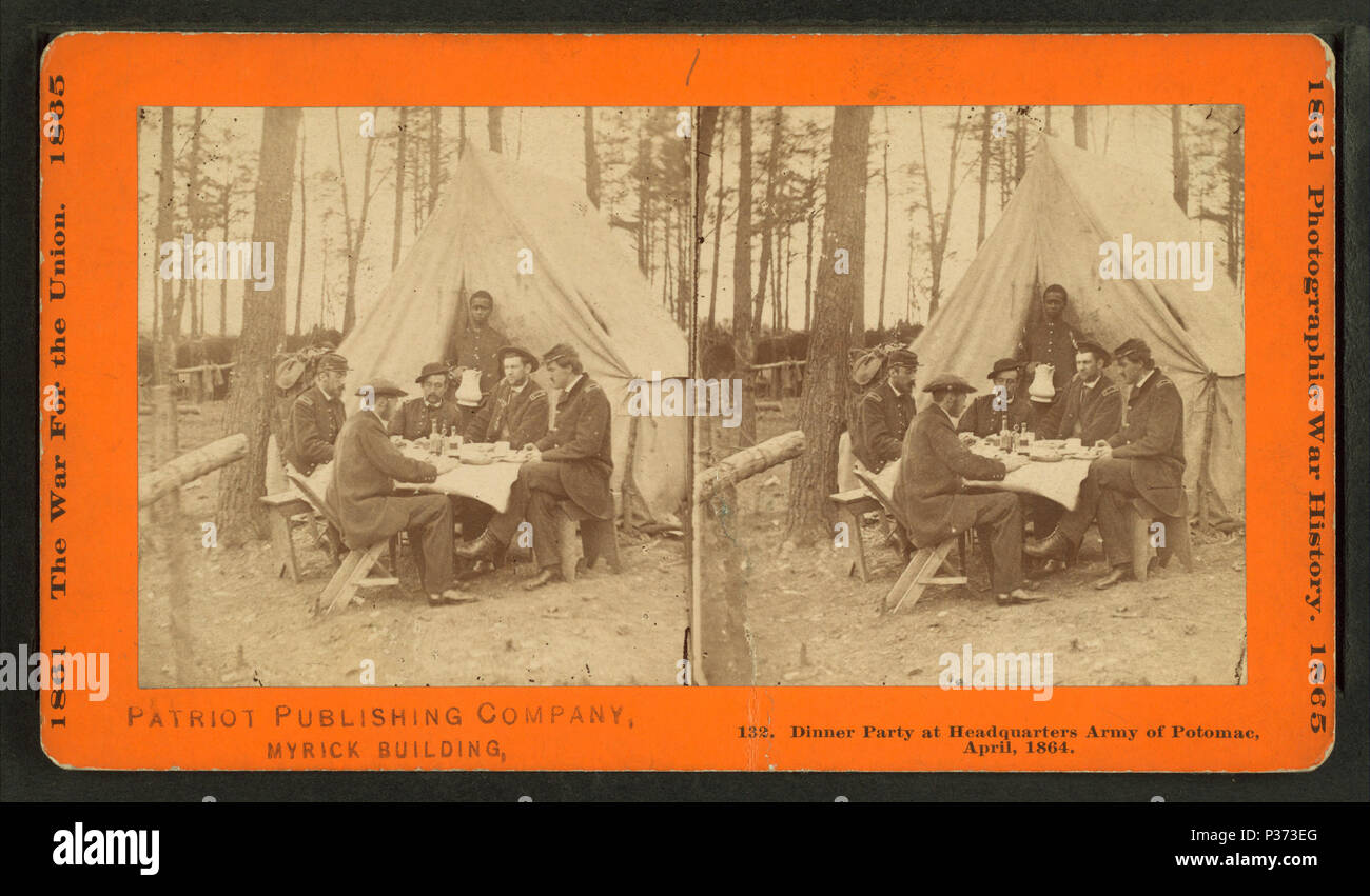 86 Dinner Party in der Zentrale Armee des Potomac, April, 1864, von Taylor&amp; Huntington Stockfoto
