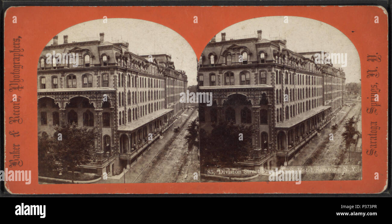 86 Abteilung Straße vorne, USA Hotel, Saratoga, N.Y, von Robert N. Dennis Sammlung von stereoskopische Ansichten Stockfoto