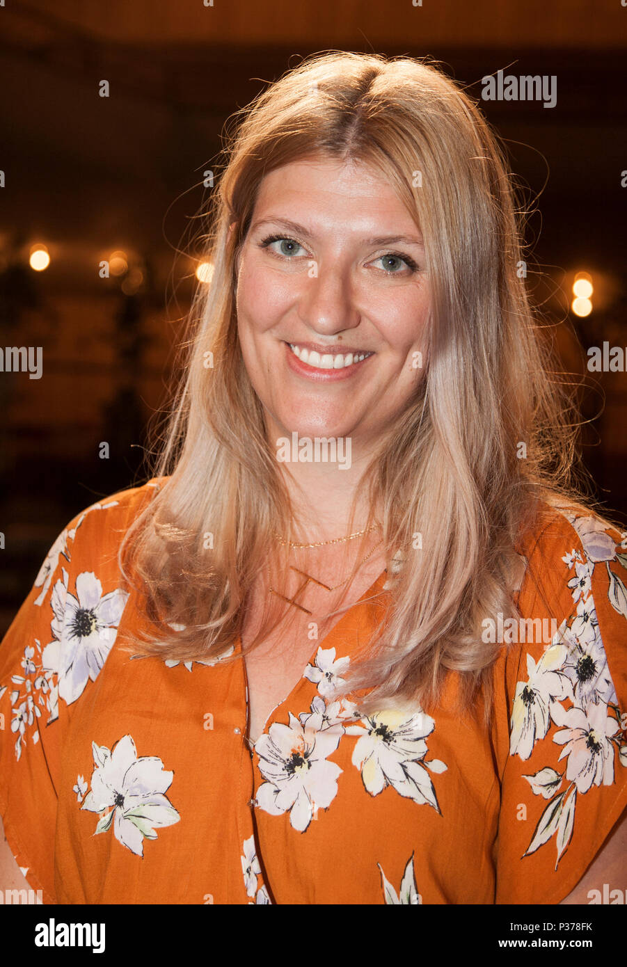 BEATRICE FIHN Direktor für ICAN 2018 Der ICAN der Friedensnobelpreis verliehen wurde 2017 Stockfoto