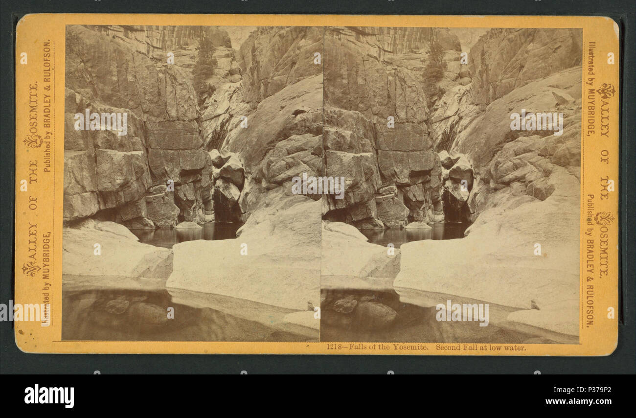 . Fällt der Yosemite, zweite Fallen bei niedrigen Wasser. Alternative Titel: fotografischen Illustrationen der Pazifischen Küste, 1218. Erstellt: 1868-1873. Abdeckung: 1868-1873. Quelle Impressum: 1868-1873. Digitale Element veröffentlicht 7-28 2005; 2-12-2009 aktualisiert. 102 Fällt der Yosemite, zweite Fallen bei niedrigen Wasser, Eadweard Muybridge, 1830-1904 Stockfoto