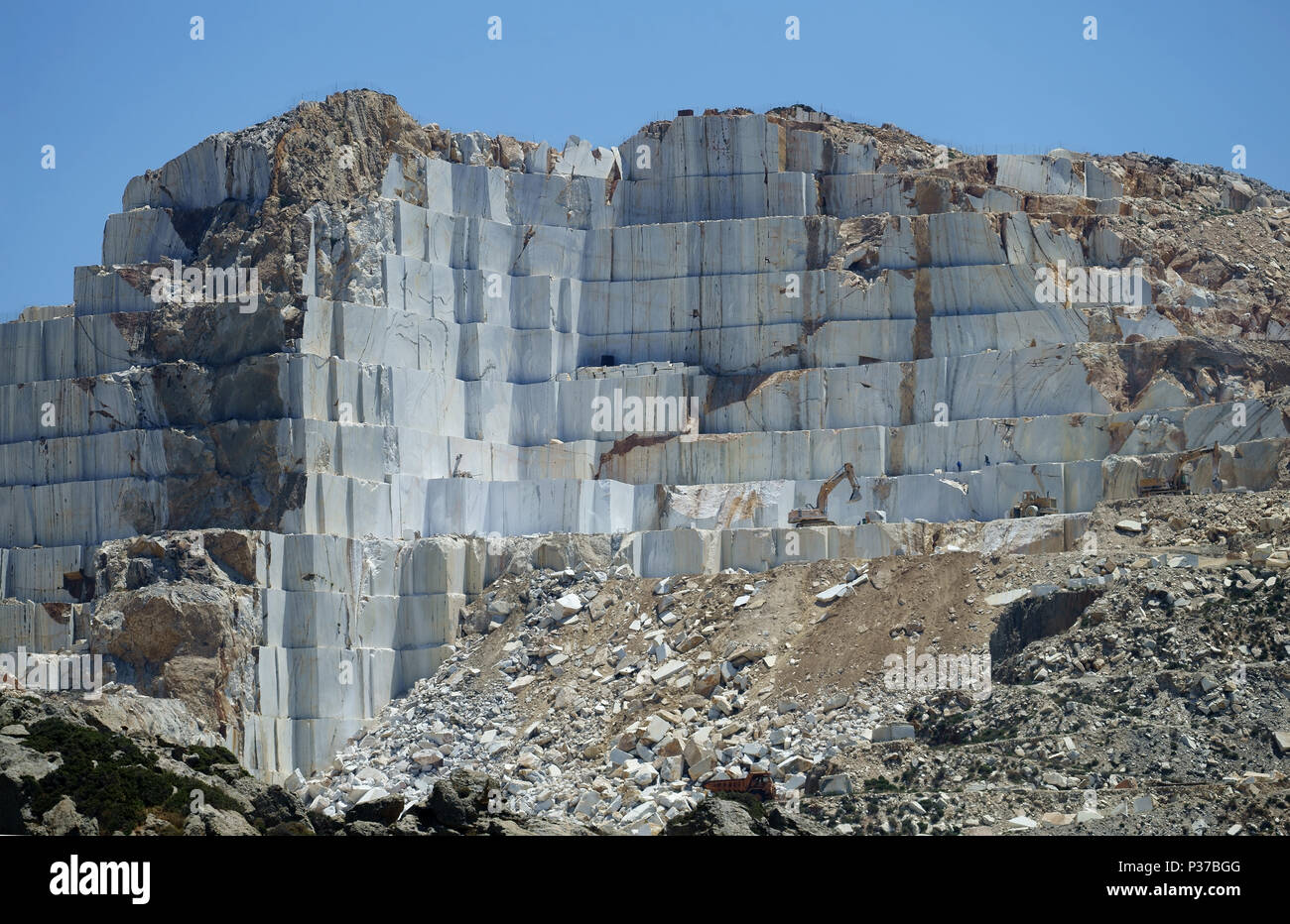 Marmorsteinbruch auf der Insel Naxos, Kykladen, Griechenland Stockfoto