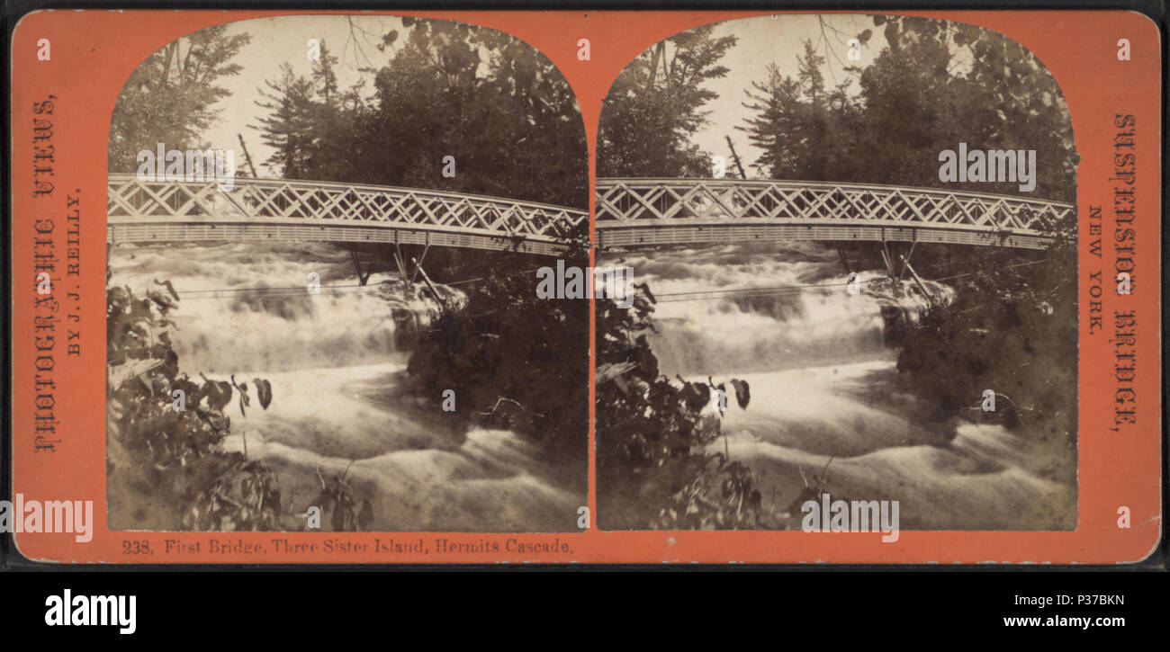 105 Erste Brücke, drei Schwester Insel, der Einsiedler Kaskade, von Reilly, John James, 1839-1894 Stockfoto