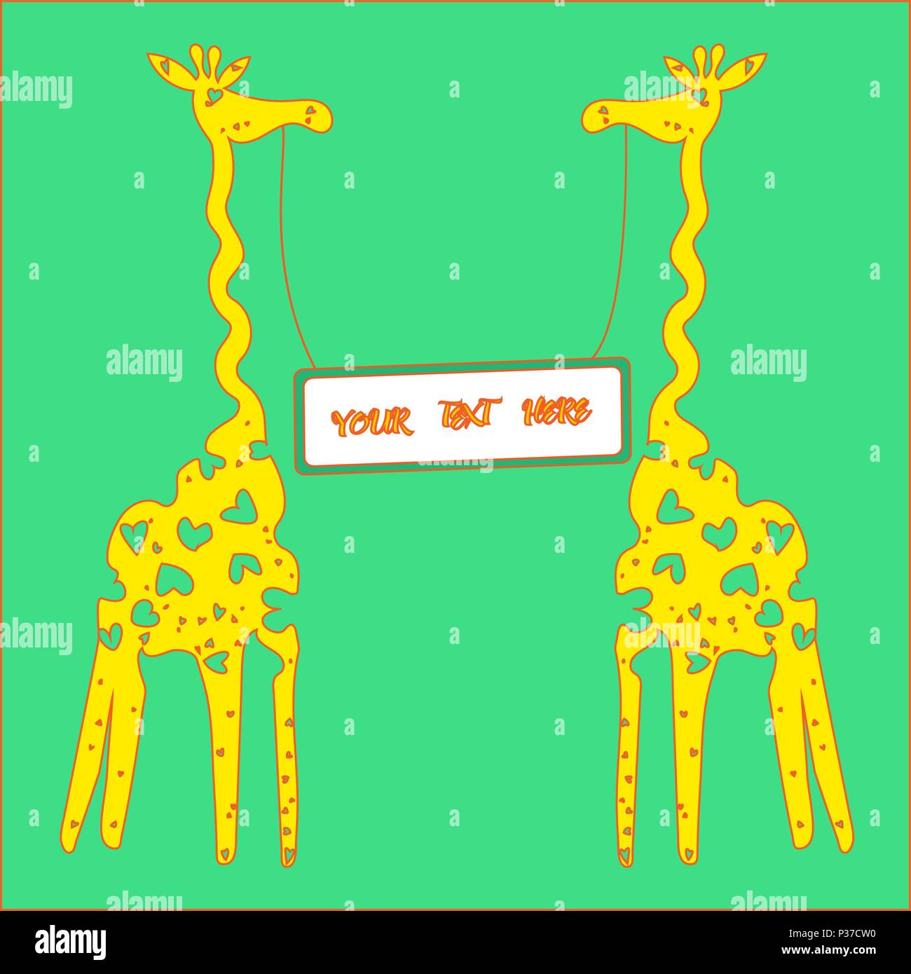 Grußkarte mit Giraffe Stock Vektor