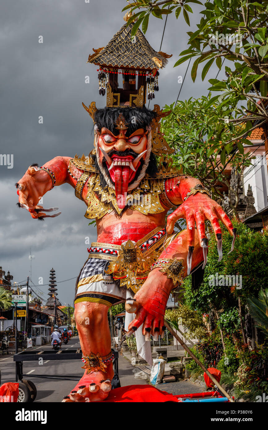 Ogoh-Ogoh, demon Statue für Ngrupuk Parade am Vorabend des nyepi Tag durchgeführt hat. Stockfoto