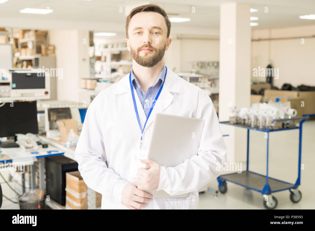 Portrait von Stattlichen Middle-Aged Ingenieur Stockfoto