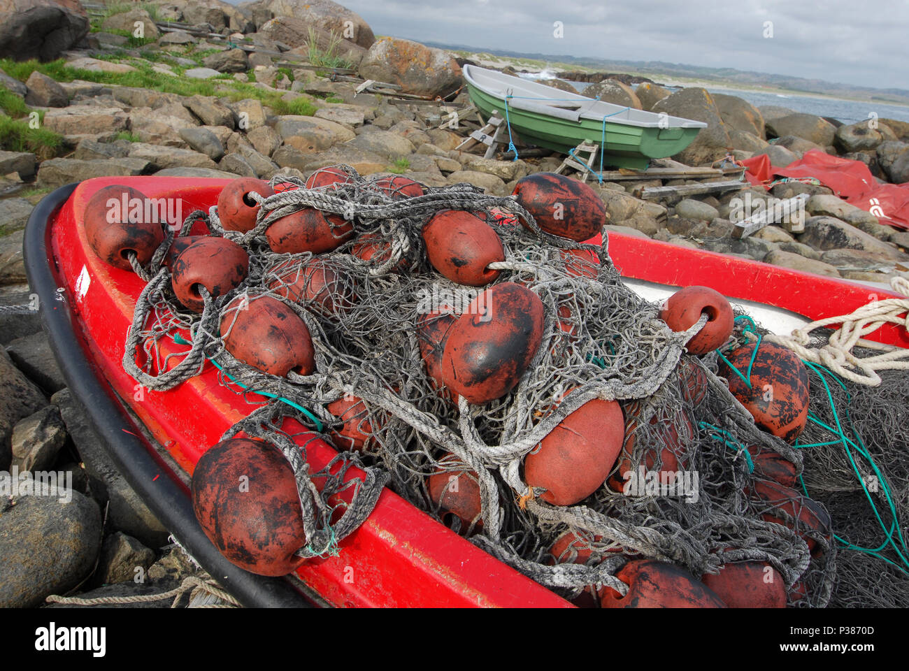 Brusand, Norwegen, Angeln Boote an der Küste Stockfoto